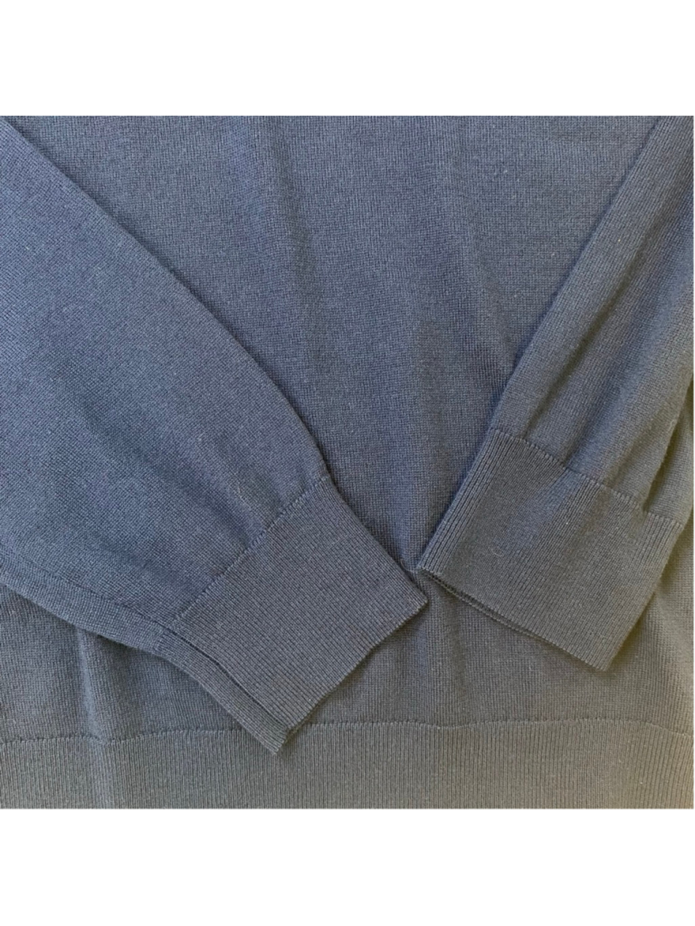J.Crew Sweater Mens Large Blue Merino Wool V Neck Quiet Luxury Academic Heritage - Picture 9 of 10